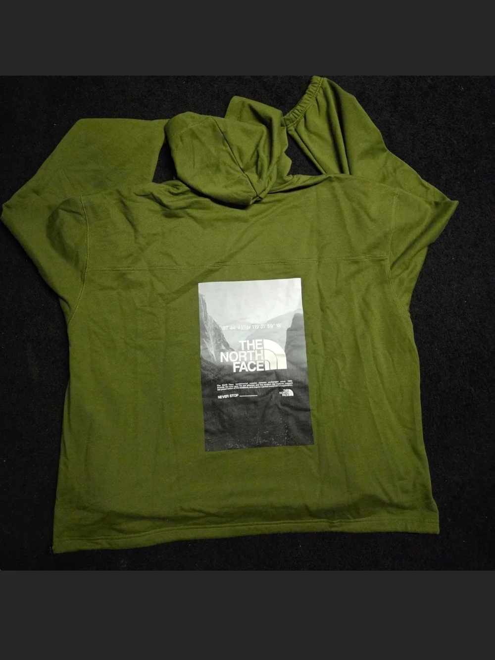 The North Face Olive Green Pullover Hoodie with Chest Logo
